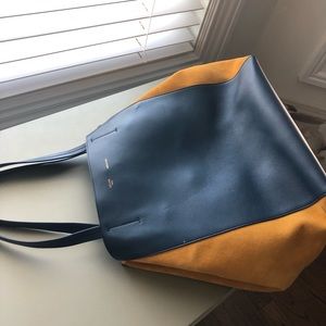 Celine Bicolor Cabas Tote Nubuck and Leather